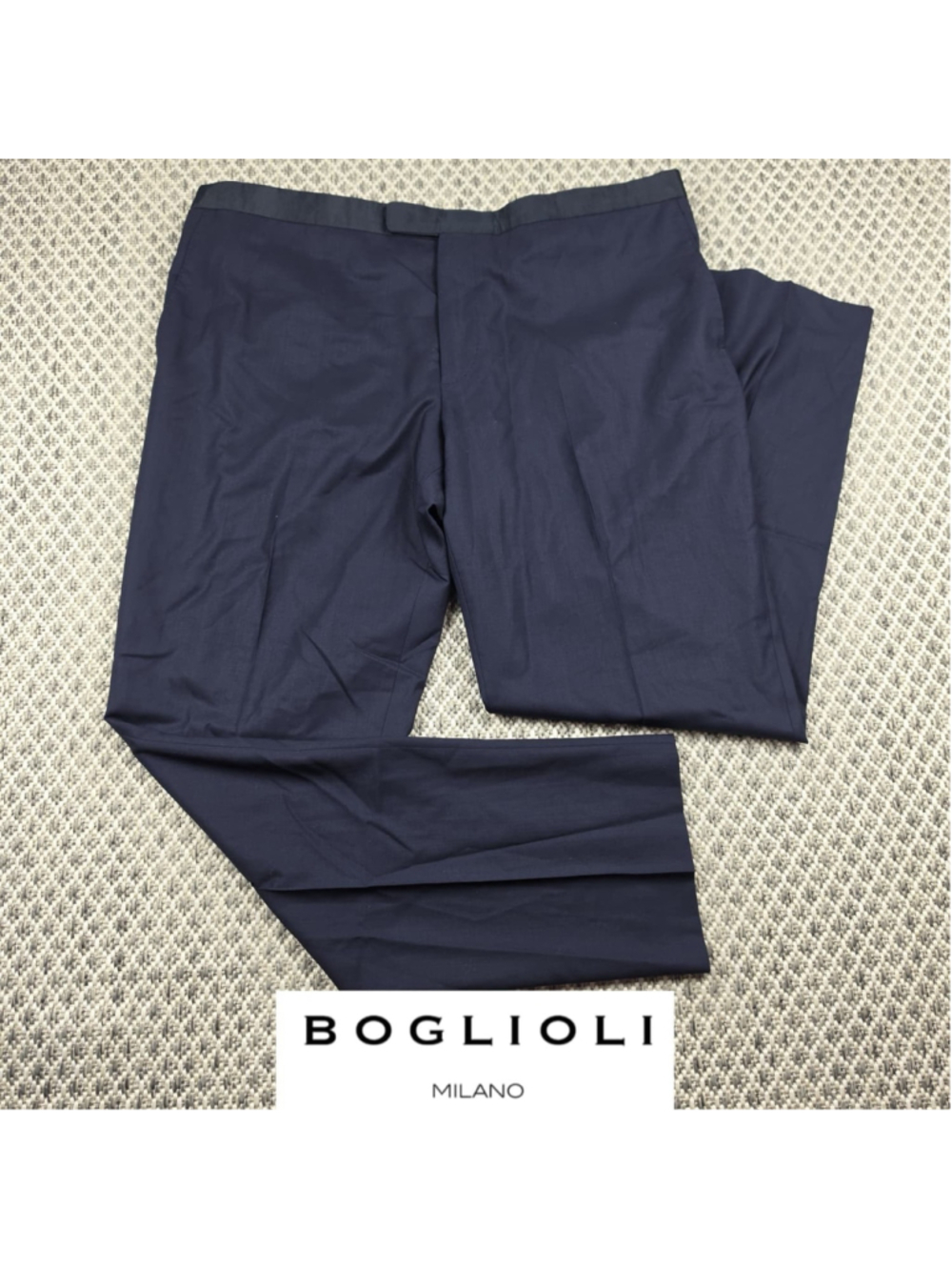 Boglioli Milano Tuxedo Pants Men’s 56R Navy 100% Virgin Wool Made Italy